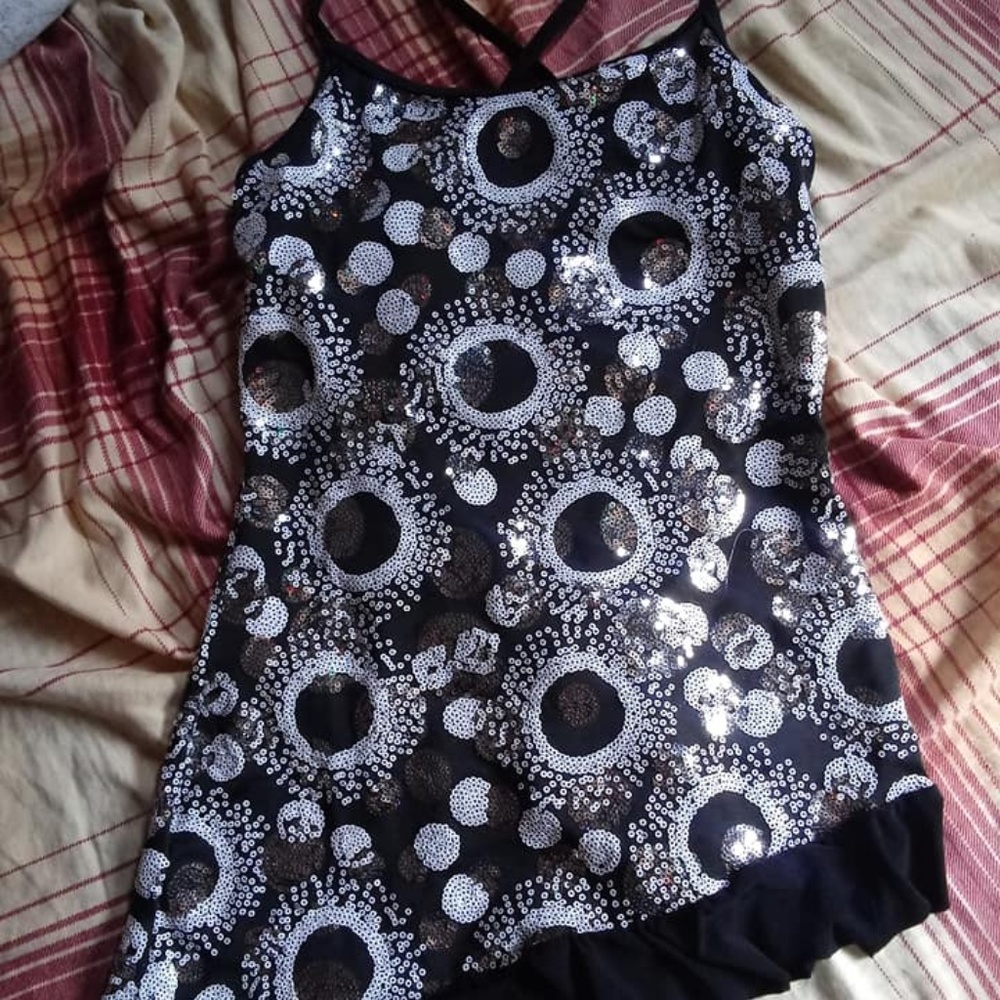 Weissman Black, White, and Silver Sequined dress